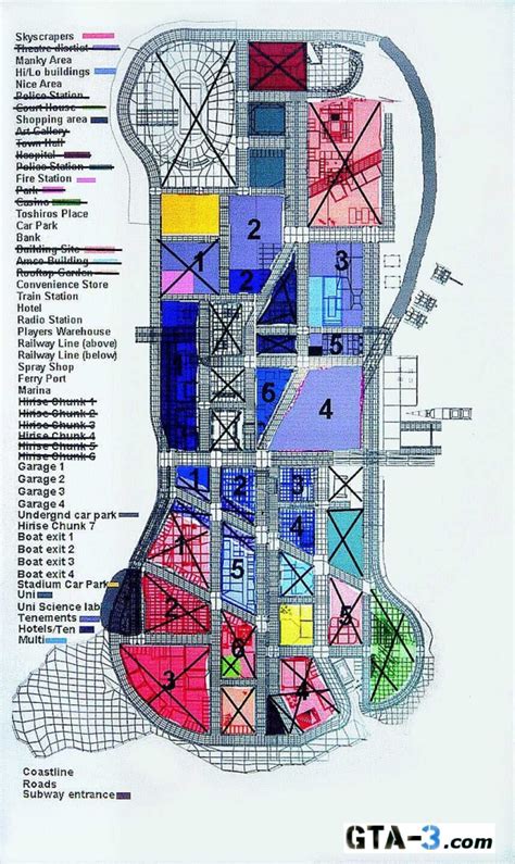 Grand Theft Auto III Map of Staunton Island - iGrandTheftAuto