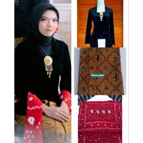 Jual Set Kebaya Kutubaru Jarik Instan Selendang Adat Jawa