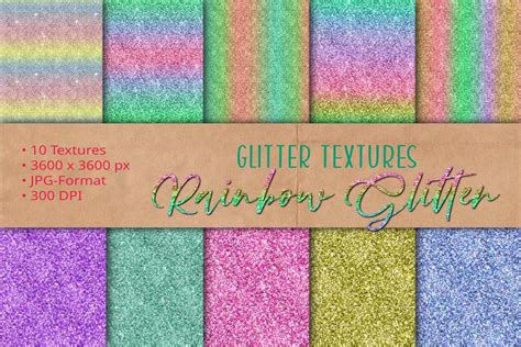 Rainbow Glitter Textures Seamless Graphic By Papierquarell · Creative