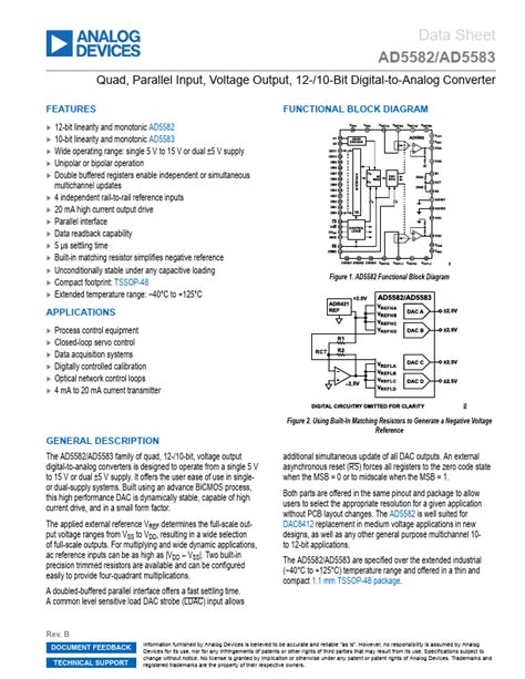 Ad5583 Analog Devices Converter Hoja De Datos Ficha Técnica