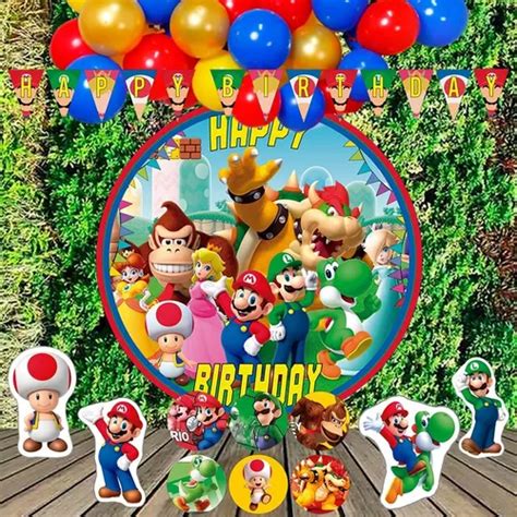 Kit Decoracion Globos Cumpleaños Tematica Super Mario Bros en venta en