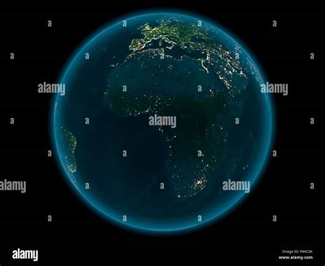 Noche Sobre Guinea Ecuatorial Resaltada En Rojo Sobre El Modelo Del