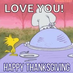 Love You Happy Thanksgiving Snoopy And Woodstock GIFDB