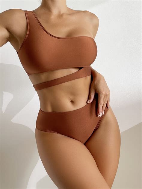 Bikini découpe asymétrique Mode en ligne SHEIN FRANCE