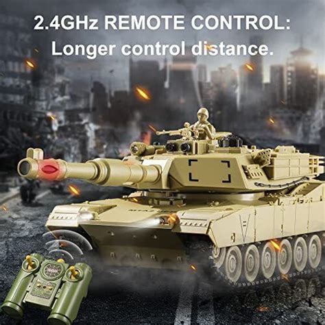 Bvrorere Remote Control Tank US M1A2 Abrams Army Tank Toy 1 28 Scale