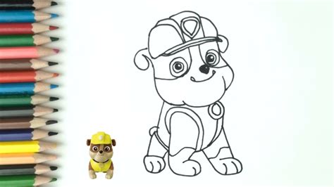 How To Draw Rubble Step By Step From Paw Patrol Youtube