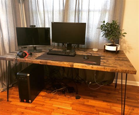 Butcher Block Desk 72x35 W Custom Hairpin Legs Butcher Block Desk