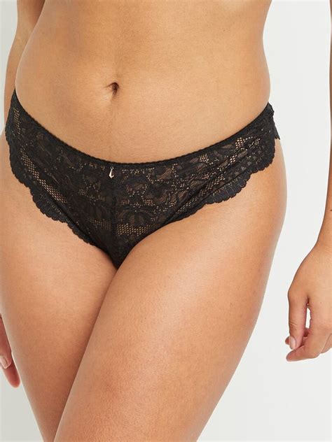 Tanga Dentelle Amelie RougeGorge Lingerie Noir Kiabi 24 90