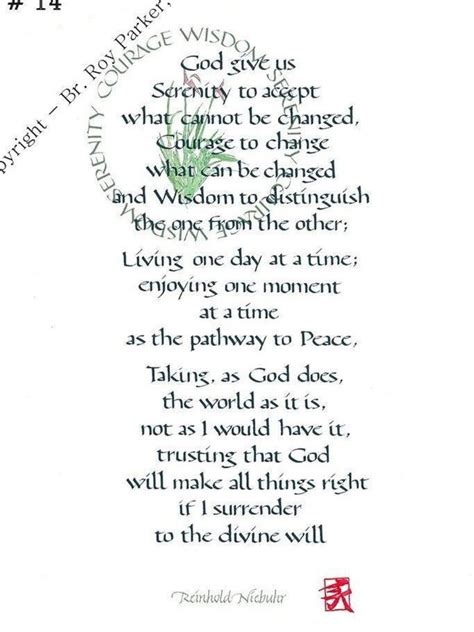 Serenity Prayer Calligraphy Print by Br. Roy Parker OHC | Etsy