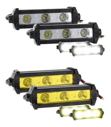 Par Faros Barra Auxiliar Slim 3 Led Fija Y Estrobo 12 24v MercadoLibre