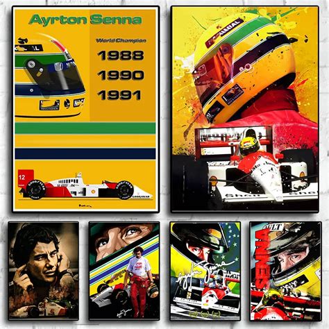 P Ster De Conductor De Carreras Legend Ayrton Senna Est Tica F F Rmula