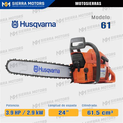 Motosierra Husqvarna Hp Kw Gasolina Sierramotors