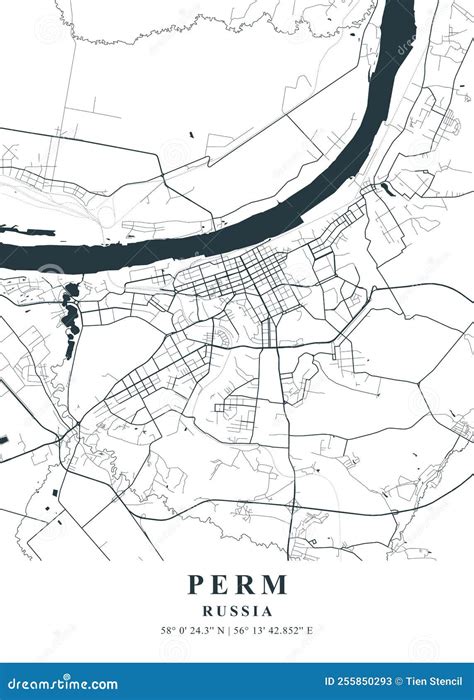 Perm - Russia Dusk Plane Map Stock Illustration - Illustration of sketch, soil: 255850293