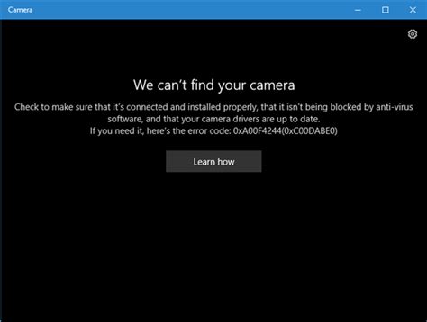 We Can T Find Your Camera Error Xa F In Windows