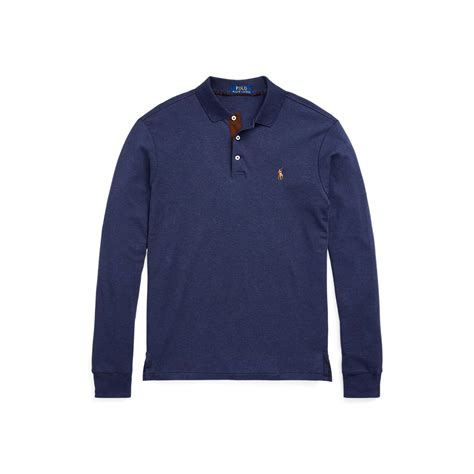 Polo Ralph Lauren Custom Slim Fit Soft Cotton Polo Shirt Blå Follestad