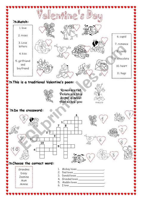 Valentine´s Day Esl Worksheet By Cgbraga