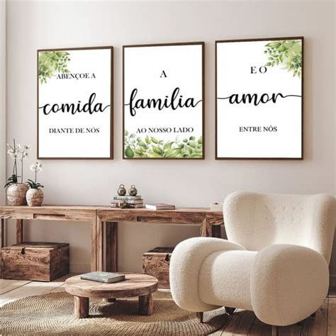 Quadro Decorativo Folhagem Frases Família Amor Com Moldura Elo7