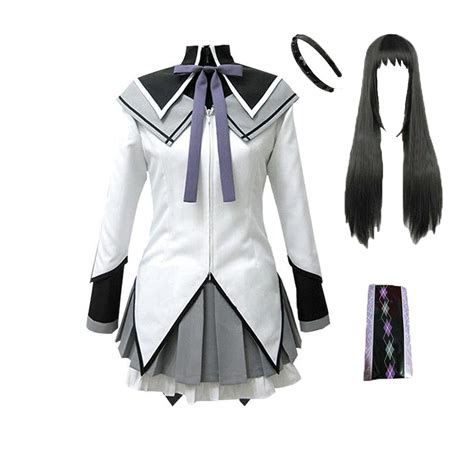 Gzcos Moon Anime Homura Akemi Cosplay Costume Dress Wig