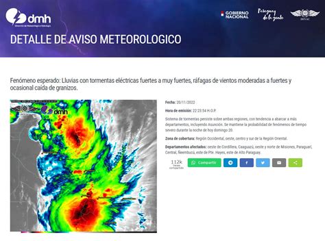 DMH Paraguay on Twitter Aviso Meteorológico N 898 2022 Emitido