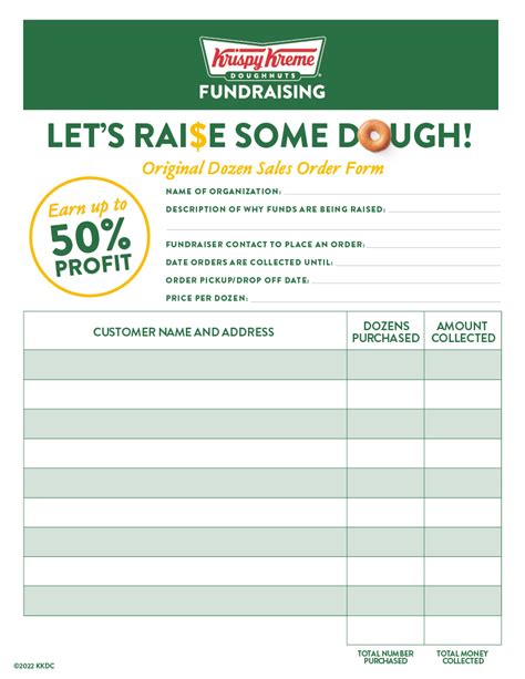 Krispy Kreme Fundraiser Form 2023 - Printable Forms Free Online