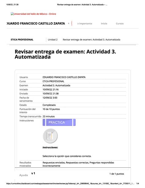 ACT 3 Automatizada Etica Profesional UVM Studocu