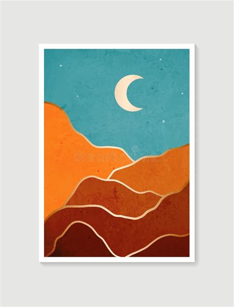 Modern Minimalist Art Print Abstract Mountain Contemporary Aesthetic