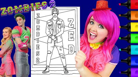 Coloring Zed Zombies 2 Disney Coloring Page Prismacolor Markers Kimmi The Clown Youtube