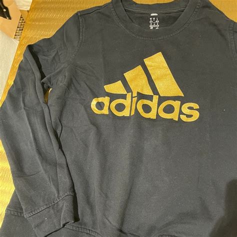 Adidas Tops Gold Adidas Hoodie Poshmark