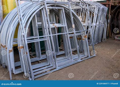 The Metal Frame of the Greenhouse in the Warehouse Stock Image - Image of distribution ...