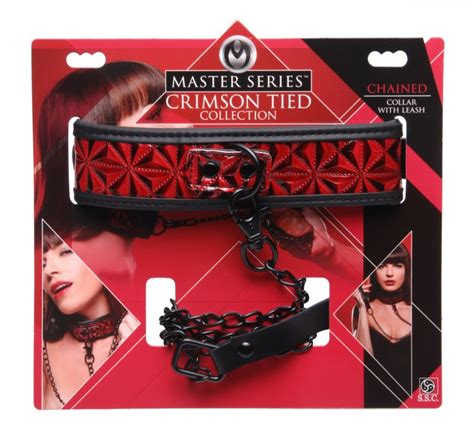 Crimson Tied Chained Collar With Leash Pleasure Me