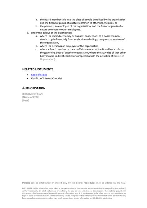 Conflict Of Interest Policy Template In Word And Pdf Formats Page Of