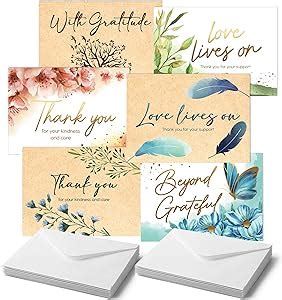 Amazon T MARIE 48 Gold Foil Funeral Thank You Cards 4 5 X 6 25