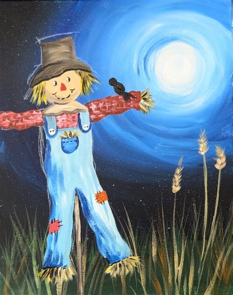 Scarecrow At Night Acrylic Painting Tutorial Tracie Kiernan