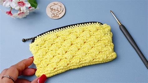 How To Crochet Purse With Zipper And Look Like Shell Crochet Gift