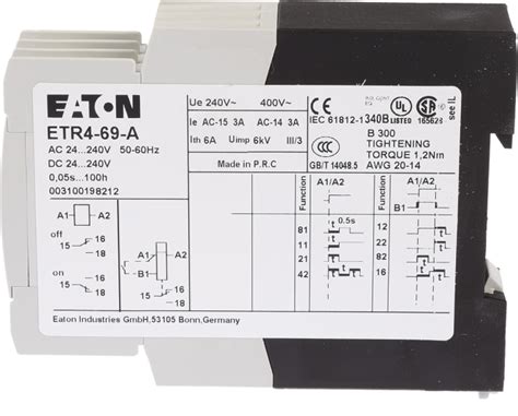 Etr A Eaton Eaton Din Rail Multi Function Timer Relay