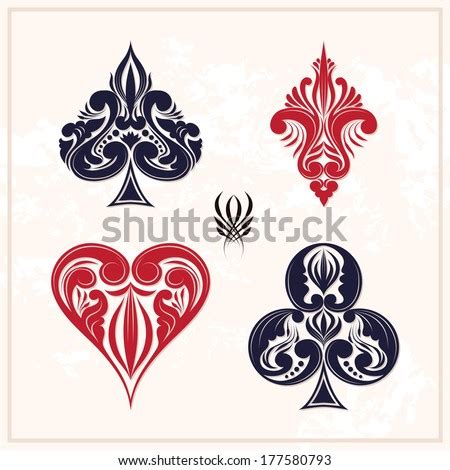 Playing Card Pattern Set Stock Vector 141898798 - Shutterstock