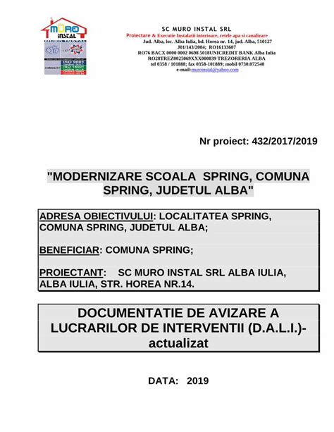 PDF DOCUMENTATIE DE AVIZARE A LUCRARILOR DE INTERVENTII