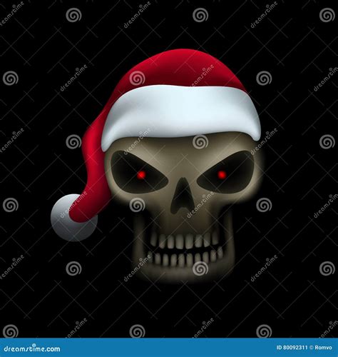 Skull In Santa Hat Stock Vector Illustration Of Design