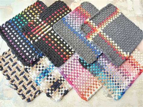 Large Cotton Potholder Trivet With Loop Hot Pad Cotton Machine Washable Etsy