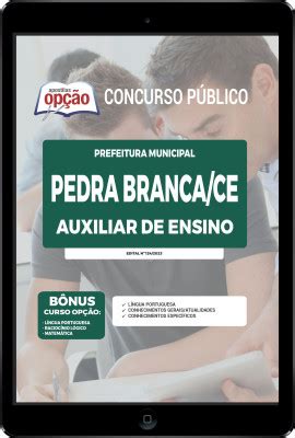 Apostila Prefeitura De Pedra Branca CE Em PDF Auxiliar De Ensino