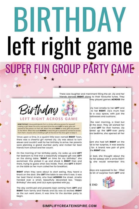 Birthday Left Right Game - Fun Party Game for All Ages