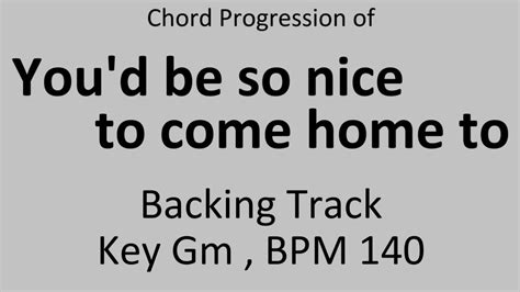 You D Be So Nice To Come Home To Backing Track Bpm Youtube