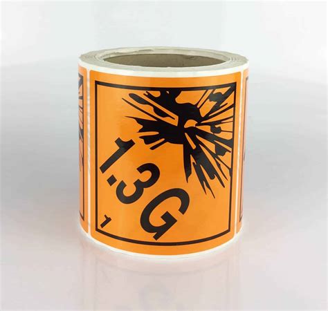 Class 1 Labels Explosive 13g 100mm X 100mm Rolls Hibiscus Plc