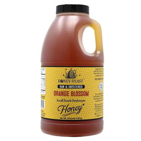 Honey Feast Raw Orange Blossom Honey From American