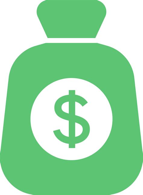 Free Money Bag Icon In Flat Design Style American Currency Signs