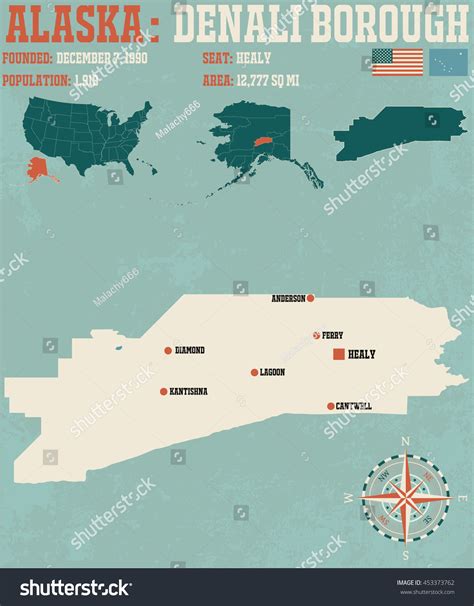 Large Detailed Map Infos About Denali Stock Vector Royalty Free