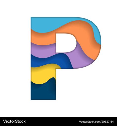 Colorful letter p Royalty Free Vector Image - VectorStock