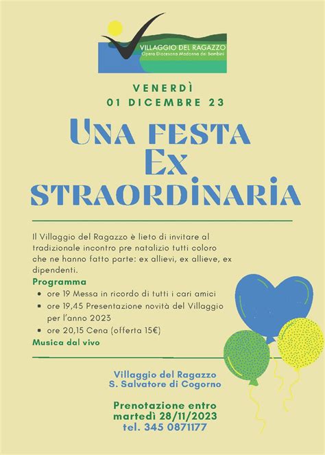 Una Festa Ex Straordinaria Serata Ex Allievi Del Villaggio Del