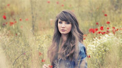 Blue Eyes Women Outdoors Jacket Model Women Nature Long Hair Looking At Viewer Brunette