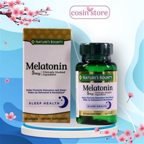 Viên uống Melatonin 5mg 60 viên Nature Bounty Super Strength Hỗ Trợ